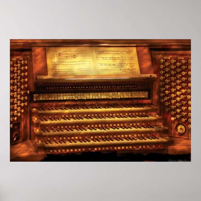 Poster Musicien - Organiste - Orgue du tuyau (Devant)