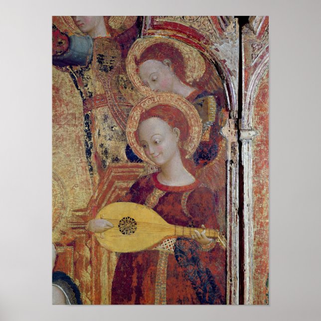 Poster Musiciens anges de la peinture de Vierge et Enfant (Devant)