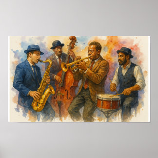 Poster Musiciens de jazz