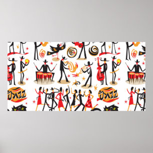 Poster musiciens de jazz - icons set. Isolé sur fond blan
