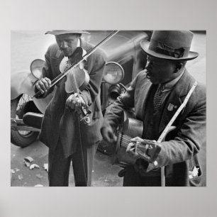 Poster Musiciens de rue de West Memphis, 1935. Photo vint