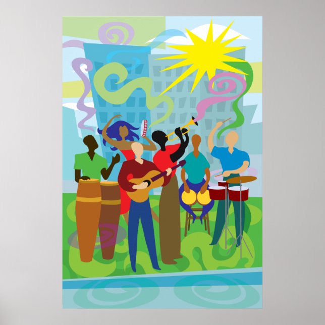 Poster Musiciens de salsa (Devant)