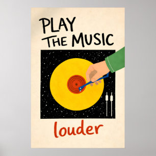 Poster Musik Lauter Spielen, Vinyl-Schallplattenwa