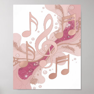 Poster MUSIQUE ARGENTÉE DANS L'AIR Design Moderne