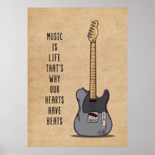 Poster Musique Art La musique est la vie