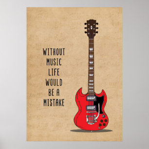 Poster Musique Art Sans Musique La Vie Serait Une Erreur