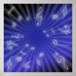 Poster Musique bleue