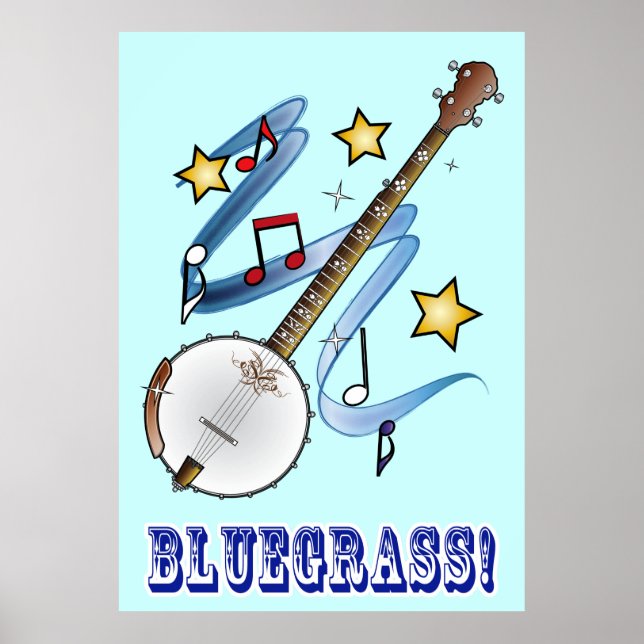 Poster Musique Bluegrass avec Banjo (Devant)