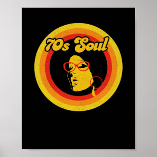 Poster Musique d'âme rétro des années 70 Genre Musique so