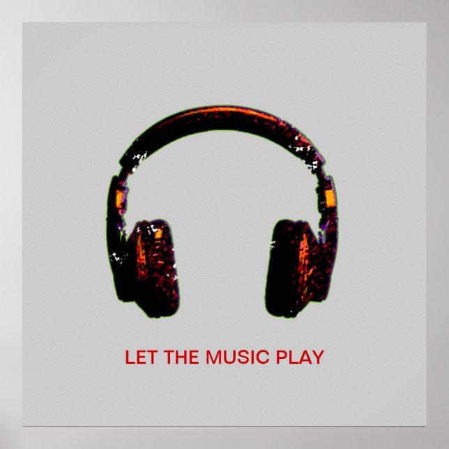 Poster musique de casque dj pour murs (Devant)