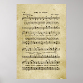 Poster Musique de feuille de gospel doucement et tendreme