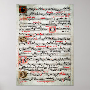 Poster MUSIQUE DE FEUILLES ILLUMINÉES c. 1490