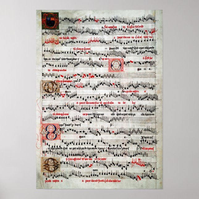 Poster MUSIQUE DE FEUILLES ILLUMINÉES c. 1490 (Devant)