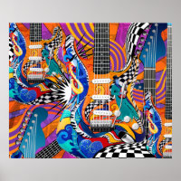 Musique de guitare électrique Pop Art 60's Jokers 
