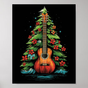 Poster Musique de Noël Ukulele Tee - shirts graphiques po
