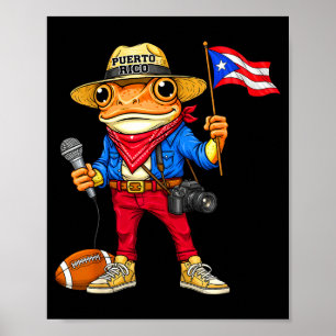 Poster Musique de rue de football grenouille coqui de Por