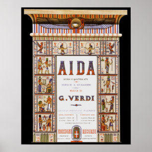 Poster Musique d'opéra vintage, Aïda égyptienne de Verdi