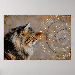 Poster Musique et copie de beaux-arts de chats
