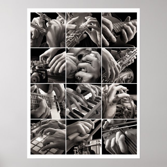 Poster Musique et mains (Devant)