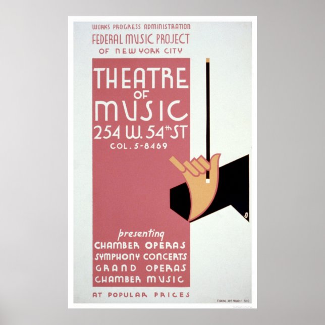 Poster Musique fédérale New York 1940 WPA (Devant)