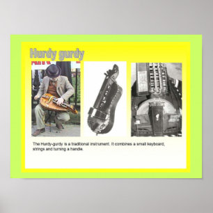 Poster Musique, instruments, lecteur "Hurdy Gurdy"