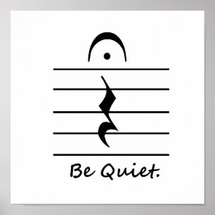 Poster Musique Notation Repos Soyez calme