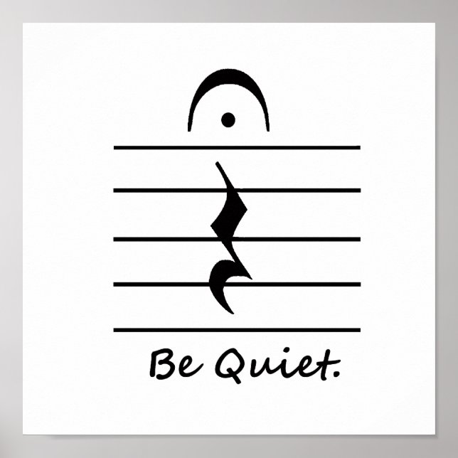 Poster Musique Notation Repos Soyez calme (Devant)