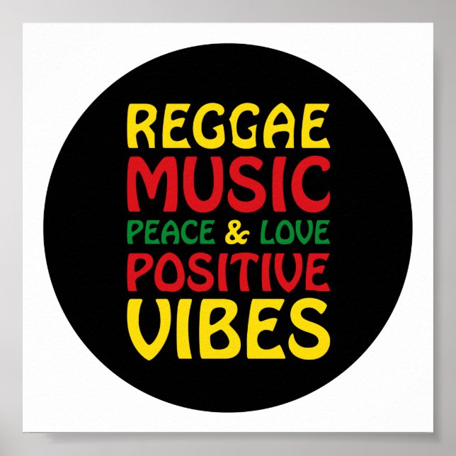 Poster Musique reggae avec des paroles positives (Devant)