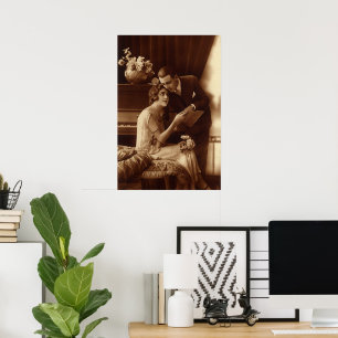 Poster Musique Romantique Vintage, Amoureux de l'Amour et
