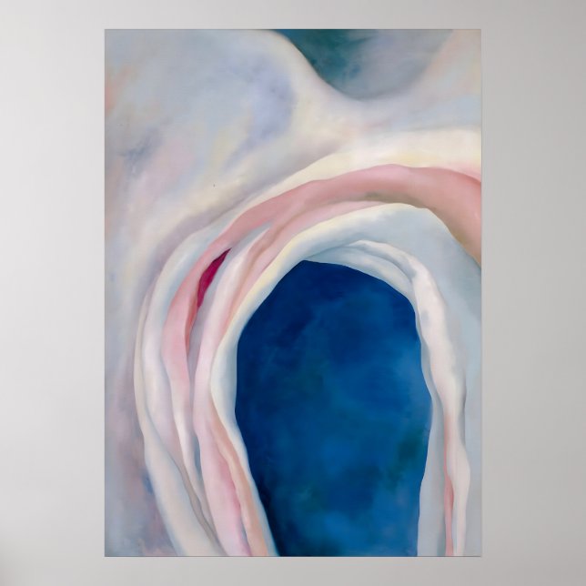Poster Musique rose et bleu par O'Keeffe (Devant)