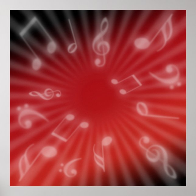 Poster Musique rouge (Devant)