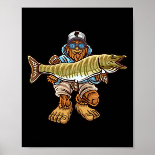 Poster Muskie Fishing Bigfoot Musky Hunters