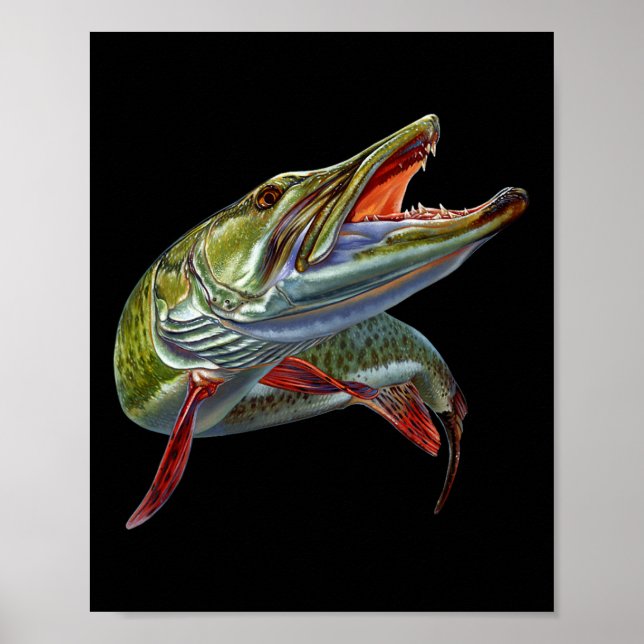 Poster Muskie Hunter Musky Fisherman Lure Fly Fishing Nov (Devant)