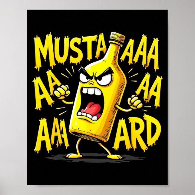 Poster Mustard Bottle Scream Funny Condiment Rap Humor  (Devant)
