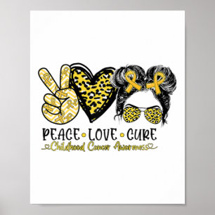 Poster Mwpp Léopard Paix Amour Guérir le Cancer de l'Enfa