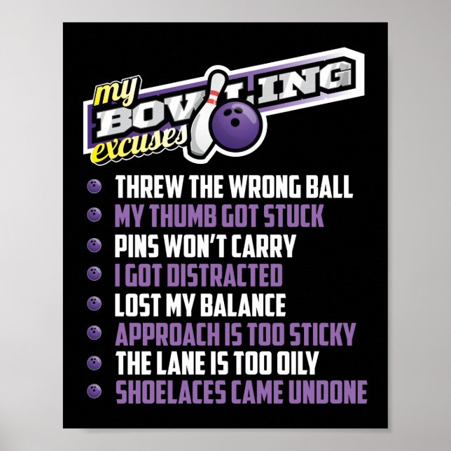 Poster My Bowling Excuses (Devant)