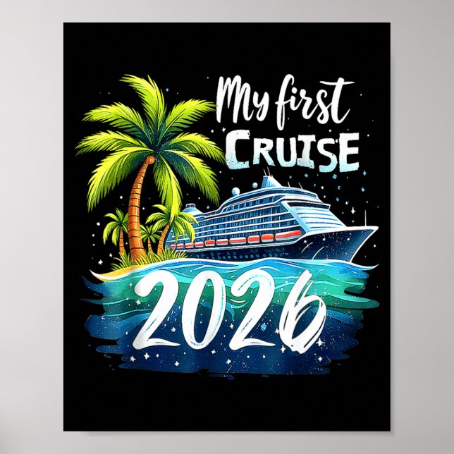 Poster My First Cruise 2026 Funny First Time Cruise Vacat (Devant)