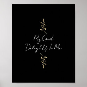 Poster My God Delin Me Gold Feuille Christian