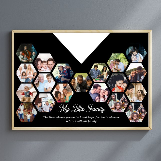 Poster My Little Family Portrait Photo Collage Intérieur (Capture the memories and cherish them forever with our stunning photo collage wall poster! )