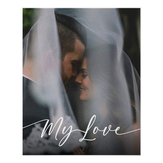 Poster My Love Modern Script Mariage Photo (Devant)