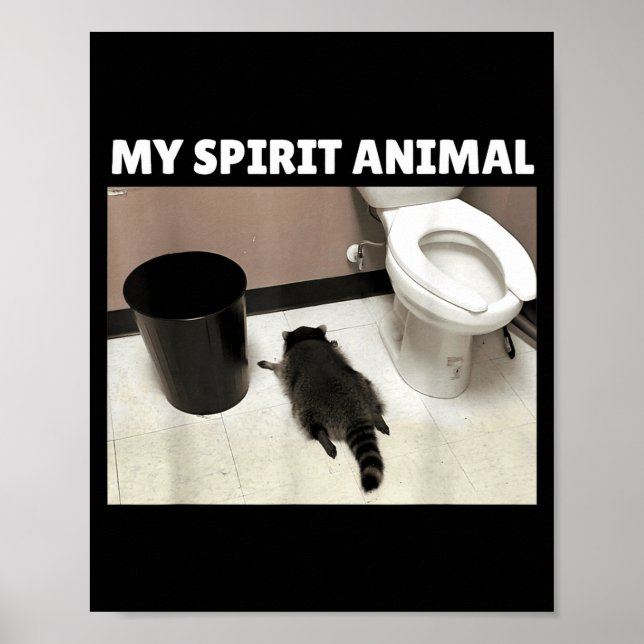 Poster My Srit Animal Raccoon Trash Panda Drunk In The Ba (Devant)