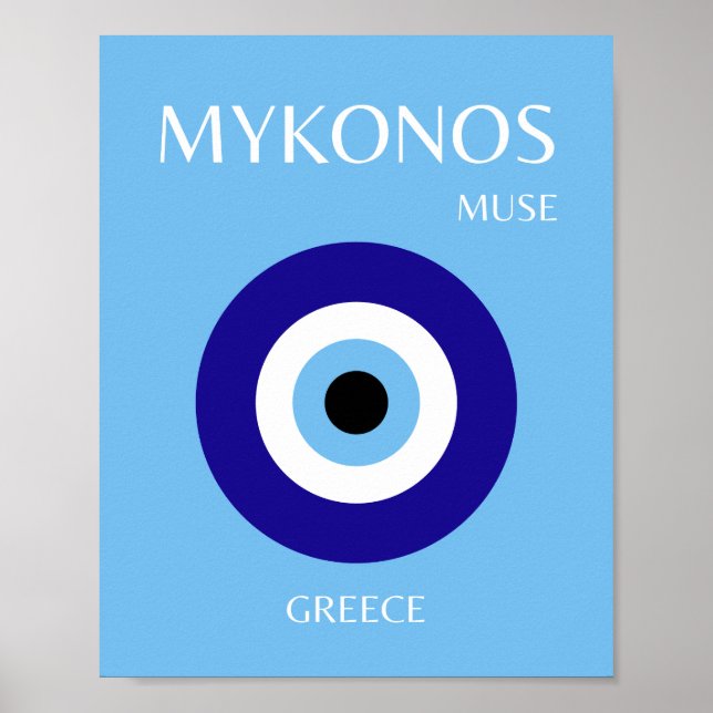 Poster Mykonos Muse, Bleu (Devant)