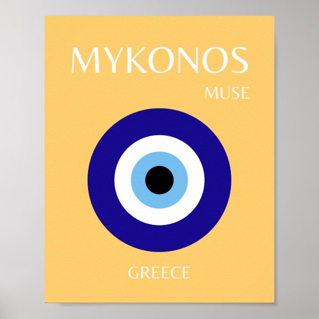 Poster Mykonos Muse, Jaune (Devant)