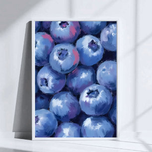 Poster Myrtilles   Fruit Peint à l'aquarelle