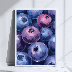 Poster Myrtilles Magnifiques   Peinture de Fruits