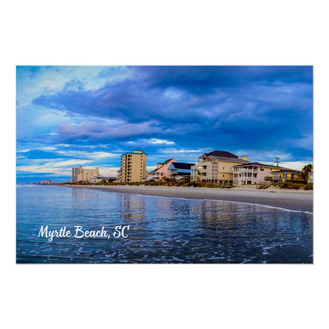 Poster Myrtle Beach, Caroline du Sud Ocean Beach Vue (Devant)