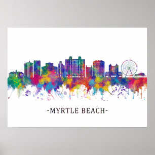 Poster Myrtle Beach Caroline du Sud Skyline