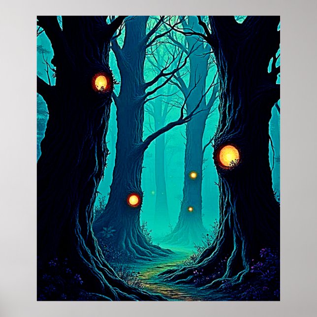Poster Mystère de la forêt Imaginaire foncé (Devant)