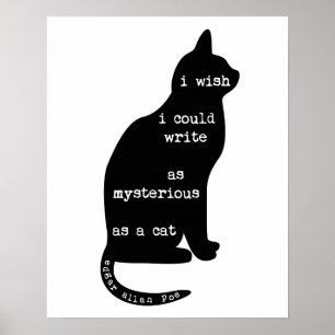 Poster Mystérieux comme un chat Edgar Allan Poe Citation
