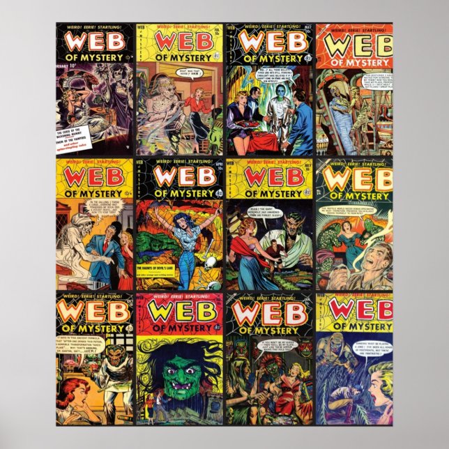 Poster Mystery Comic Covers BD Vintage (Devant)